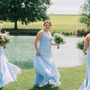 One shoulder David’s Bridal dress